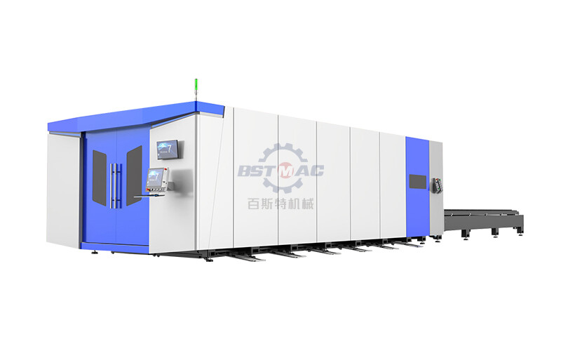 Fully-enclosed Super High Power Metal Sheet Laser Cutting Machine With Double Tables